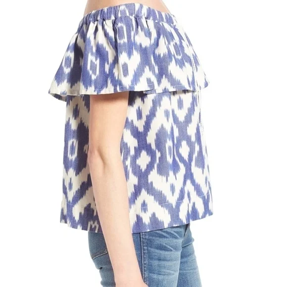 Madewell 'Balcony' Ikat Off the Shoulder Top Small - Picture 4 of 5